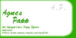 agnes papp business card